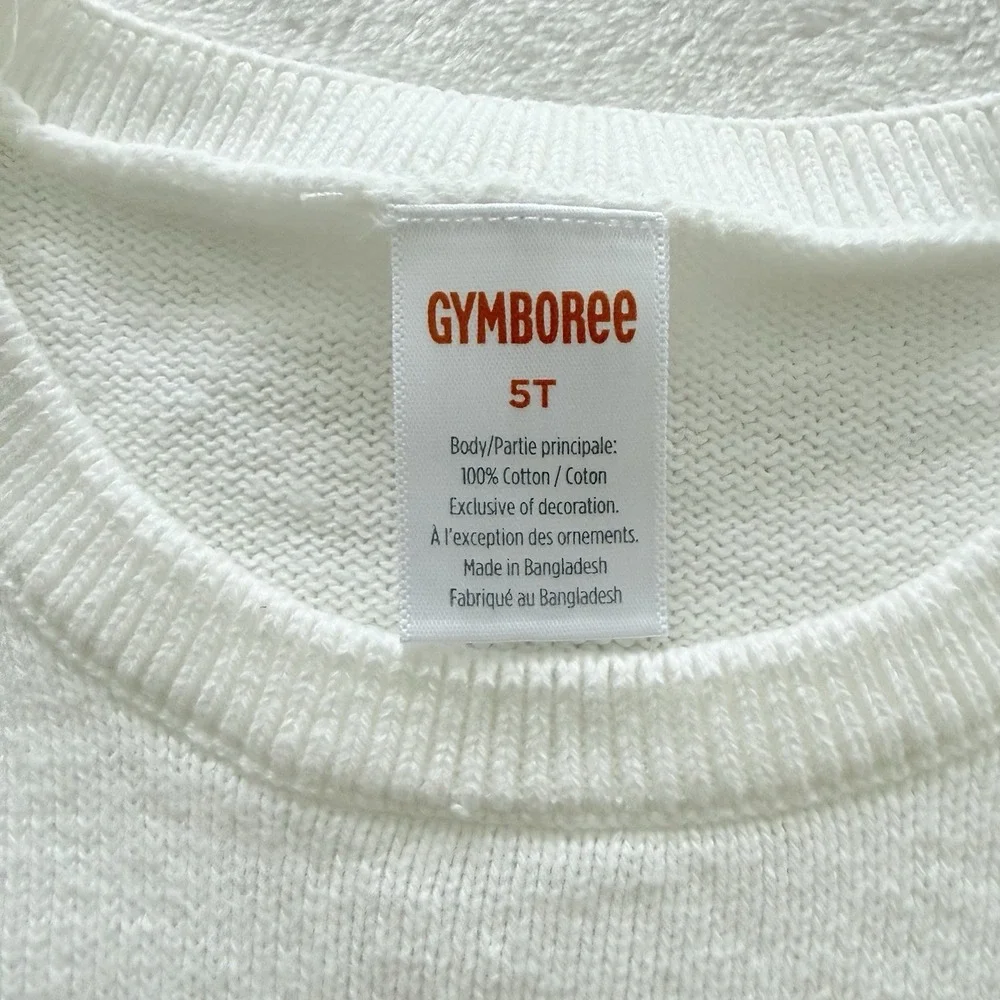 Gymboree Girls 5T‎ White Bunny Rabbit Sweater Easter Long Sleeve Cotton Cute